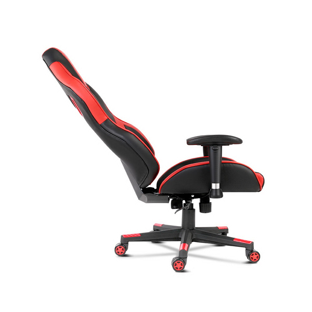 Artiss PU Leather Gaming Style Desk Chair - Black and Red