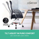 PU Leather Mesh High Back Office Chair - Black