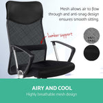PU Leather Mesh High Back Office Chair - Black