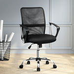 Artiss Office Chair Gaming Chair Computer Mesh Chairs Executive Mid Back Black