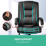 Executive PU Leather Office Desk Computer Chair - Black