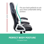 PU Leather Racing Style Office Desk Chair - Black & Grey