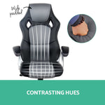 PU Leather Racing Style Office Desk Chair - Black & Grey