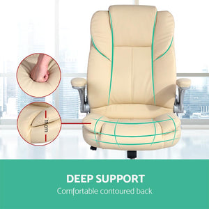 Artiss PU Leather Executive Office Desk Chair - Beige
