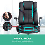 PU Leather Executive Office Desk Chair - Black