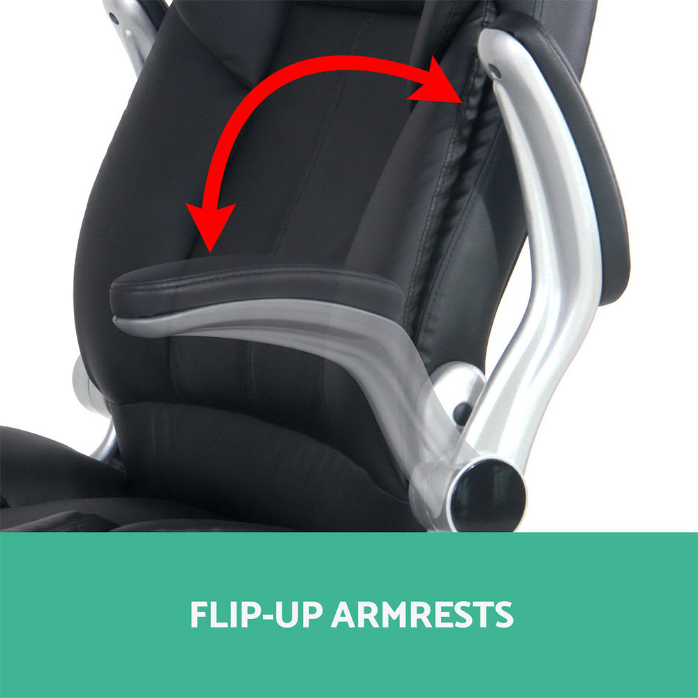 PU Leather Executive Office Desk Chair - Black