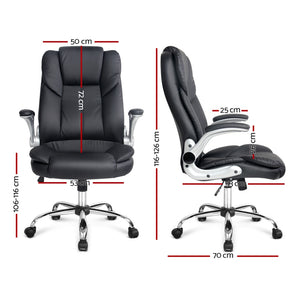 PU Leather Executive Office Desk Chair - Black