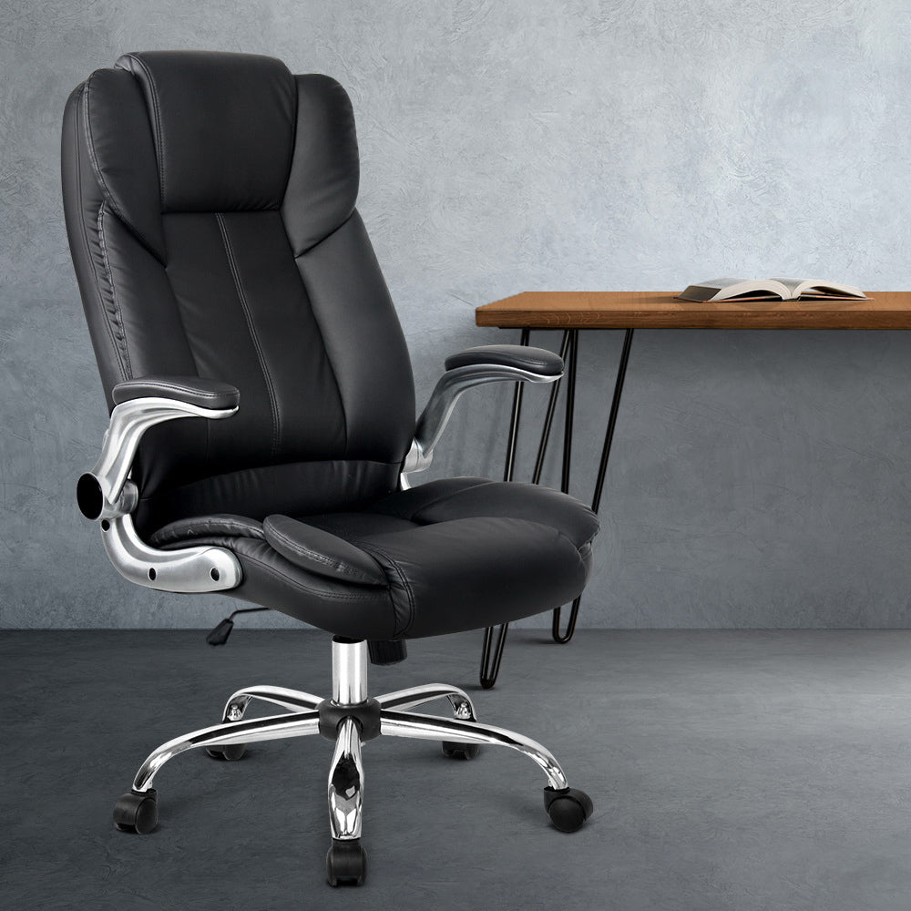 PU Leather Executive Office Desk Chair - Black