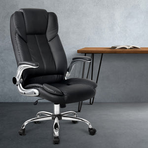 PU Leather Executive Office Desk Chair - Black
