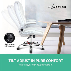 PU Leather Executive Office Desk Chair - White