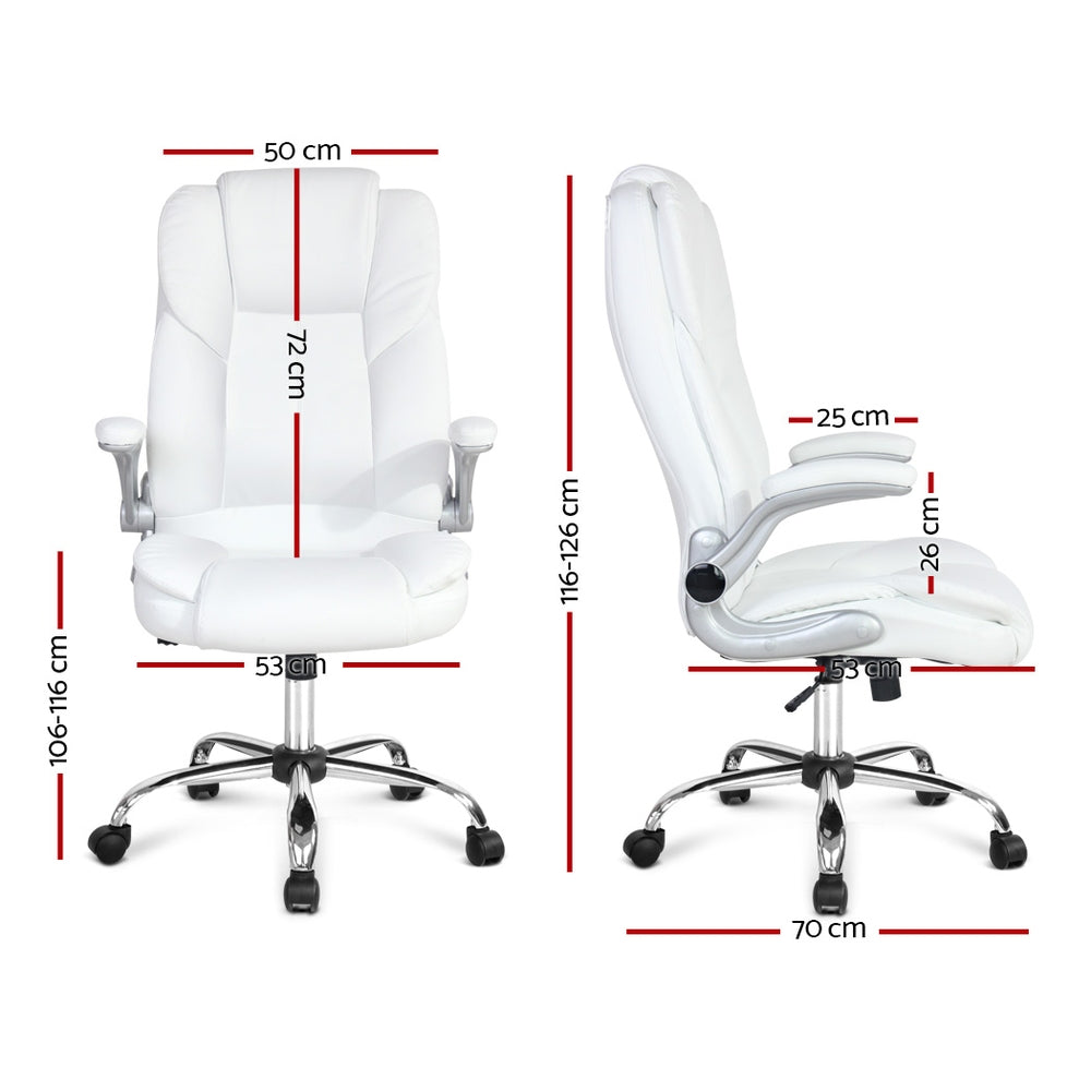PU Leather Executive Office Desk Chair - White