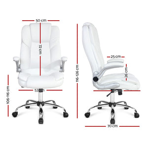 PU Leather Executive Office Desk Chair - White