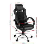 Racing Style PU Leather Office Desk Chair - Black