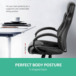 Racing Style PU Leather Office Desk Chair - Black