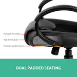 Racing Style PU Leather Office Desk Chair - Black
