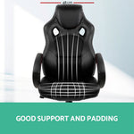 Racing Style PU Leather Office Desk Chair - Black