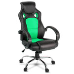 Racing Style PU Leather Office Desk Chair - Green