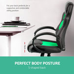 Racing Style PU Leather Office Desk Chair - Green