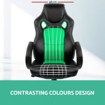 Racing Style PU Leather Office Desk Chair - Green