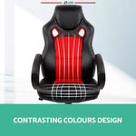 Racing Style PU Leather Office Desk Chair - Red