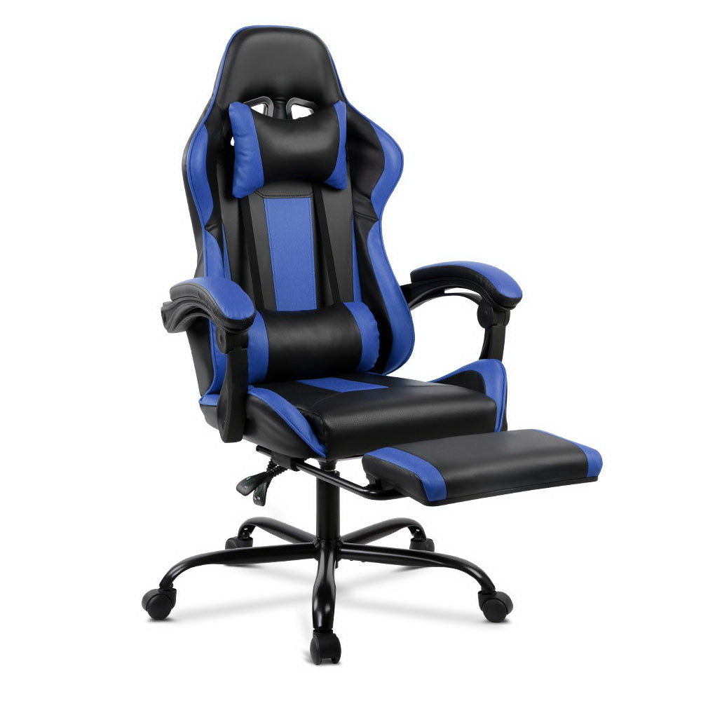 Gaming Office Chair Computer Seating Racer Black and Blue