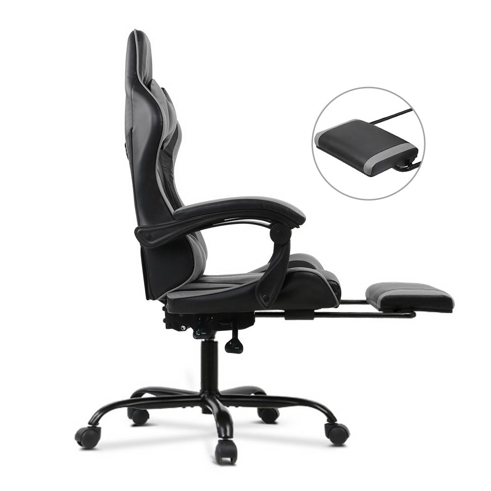 Gaming Office Chair Computer Seating Racer Black and Grey