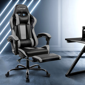 Gaming Office Chair Computer Seating Racer Black and Grey