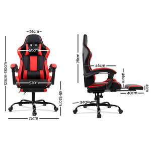 Gaming Office Chair Computer Seating Racer Black and Red