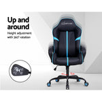 Artiss Gaming Office Chair Computer Chairs Leather Seat Racer Racing Meeting Chair Balck Blue