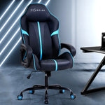 Artiss Gaming Office Chair Computer Chairs Leather Seat Racer Racing Meeting Chair Balck Blue