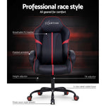 Artiss Gaming Office Chair Computer Chairs Leather Seat Racer Racing Meeting Chair Balck Red