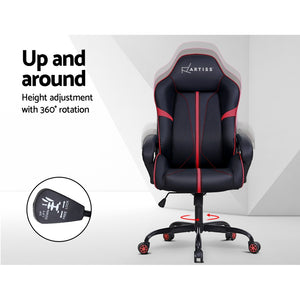 Artiss Gaming Office Chair Computer Chairs Leather Seat Racer Racing Meeting Chair Balck Red