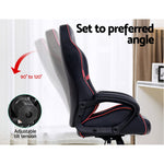 Artiss Gaming Office Chair Computer Chairs Leather Seat Racer Racing Meeting Chair Balck Red