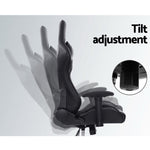 Artiss Gaming Office Chair Computer Chairs Leather Seat Racer Racing Meeting Chair Balck