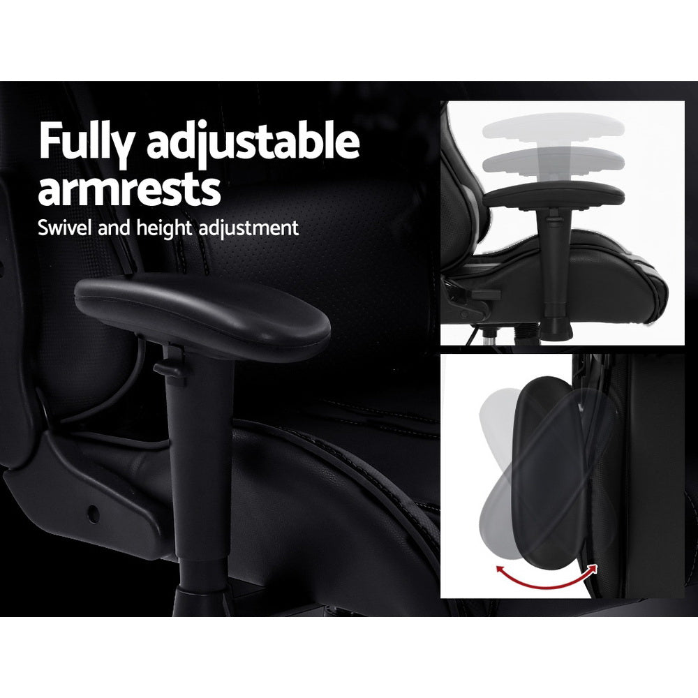 Artiss Gaming Office Chair Computer Chairs Leather Seat Racer Racing Meeting Chair Balck