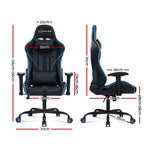 Artiss Gaming Office Chair Computer Chairs Leather Seat Racing Racer Recliner Meeting Chair Black Blue