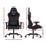 Artiss Gaming Office Chair Computer Chairs Leather Seat Racing Racer Recliner Meeting Chair Black Red