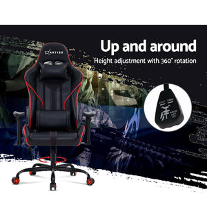 Artiss Gaming Office Chair Computer Chairs Leather Seat Racing Racer Recliner Meeting Chair Black Red