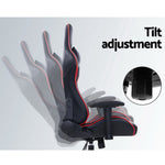 Artiss Gaming Office Chair Computer Chairs Leather Seat Racing Racer Recliner Meeting Chair Black Red