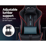 Artiss Gaming Office Chair Computer Chairs Leather Seat Racing Racer Recliner Meeting Chair Black Red