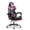 Artiss Office Chair Gaming Chair Computer Chairs Recliner PU Leather Seat Armrest Footrest Black Pink