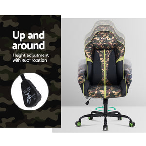 Artiss Gaming Office Chair Computer Chairs Leather Seat Racing Racer Meeting Chair Green Camouflage