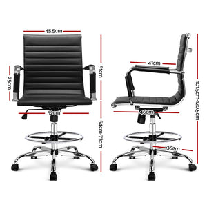 Artiss Office Chair Veer Drafting Stool Mesh Chairs Armrest Standing Desk Black