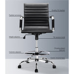 Artiss Office Chair Veer Drafting Stool Mesh Chairs Armrest Standing Desk Black
