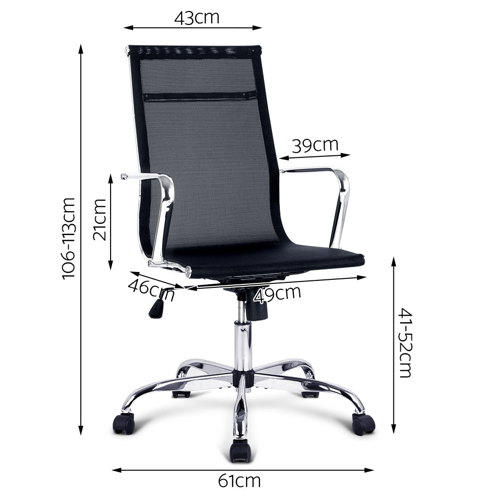 Artiss Mesh Reclining Armchair - Black