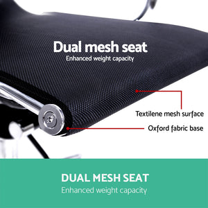 Artiss Mesh Reclining Armchair - Black