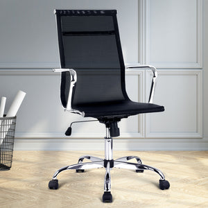 Artiss Mesh Reclining Armchair - Black