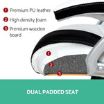 PU Leather Racing Style Office Desk Chair - Black &White