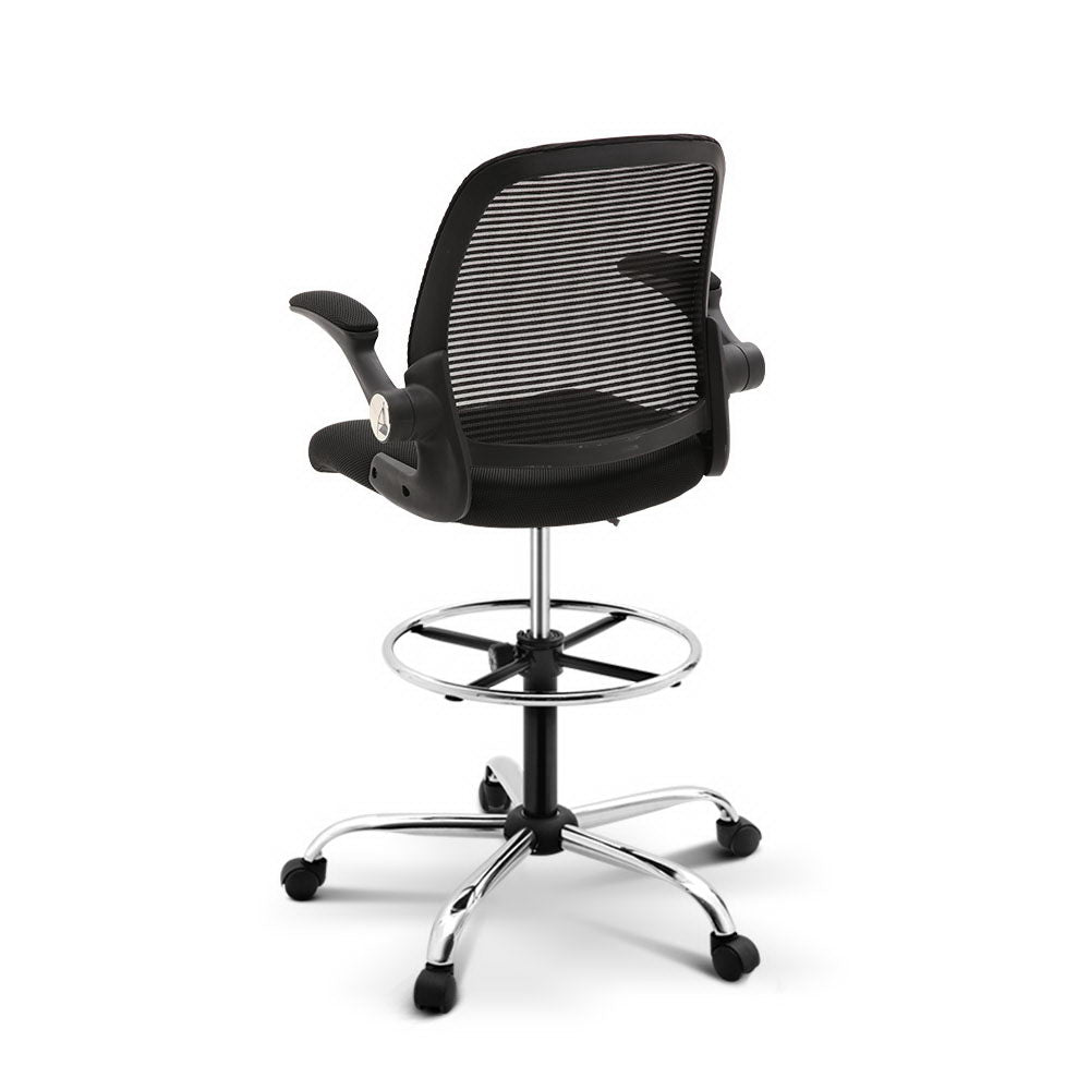 Veer Drafting Stool Office Chair Mesh Adjust Black