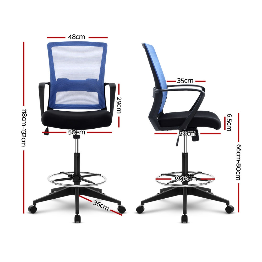 Artiss Office Chair Veer Drafting Stool Mesh Chairs Black Standing Chair Stool